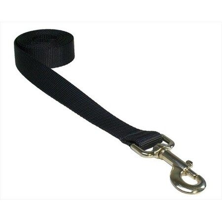 Sassy Dog Wear SOLID BLACK MED-L 6 Ft. Nylon Webbing Dog Leash; Black - Medium